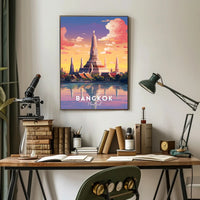 Wat Arun Sunset in Bangkok Travel Poster