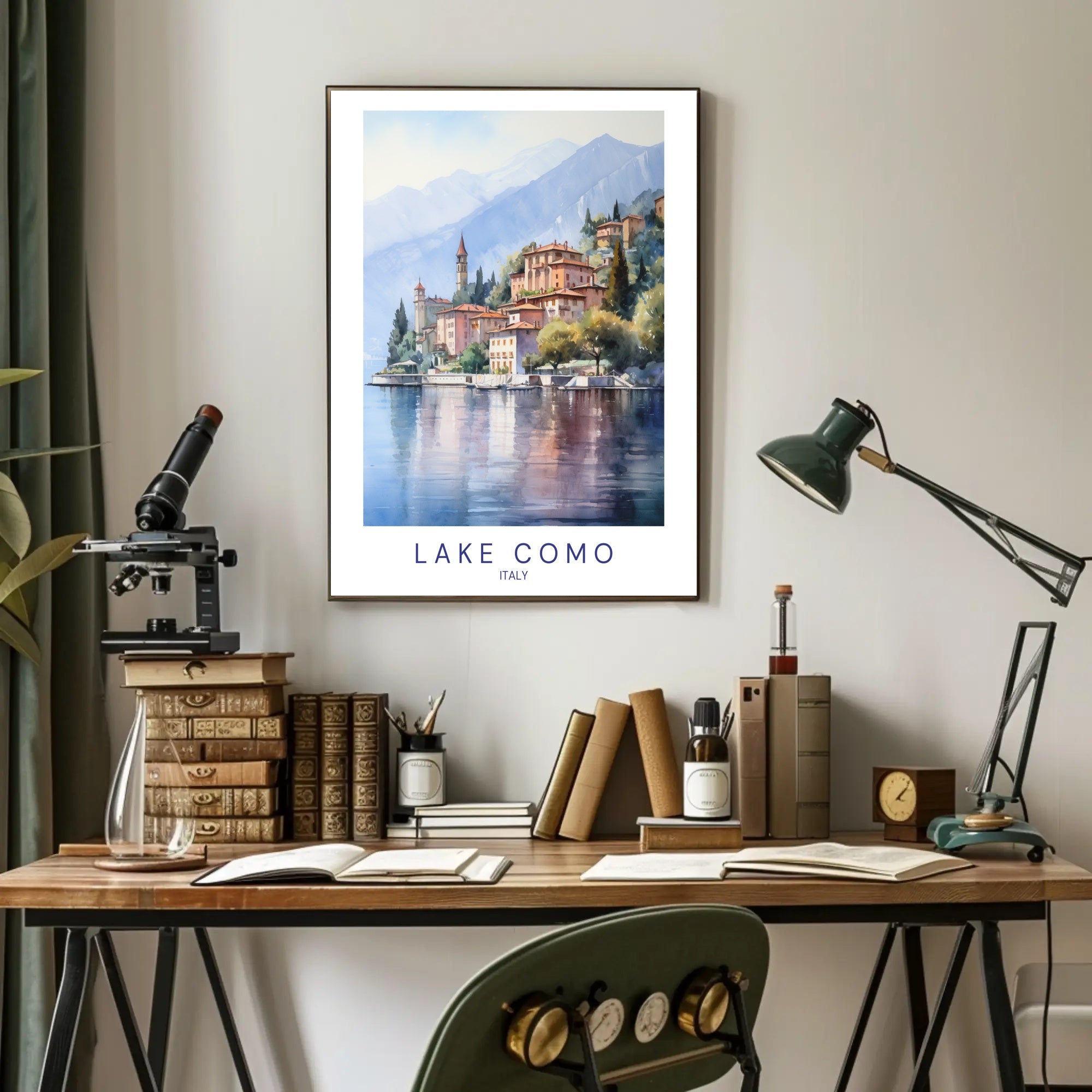 Lake Como Serene Escape Travel Poster PosterGoat