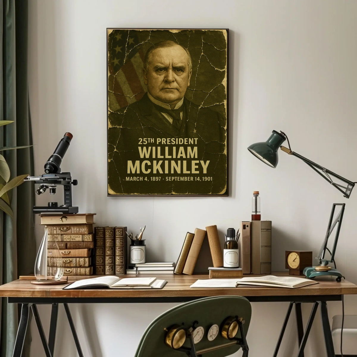 William McKinley 25th President of the United States Damaged Photograph Poster