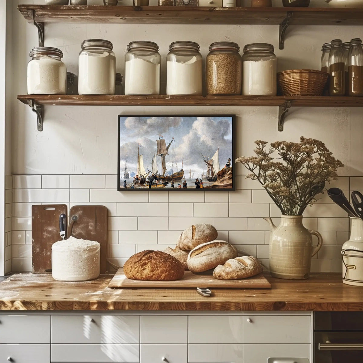 Maritime Adventure in a Bustling Historical Harbor Poster