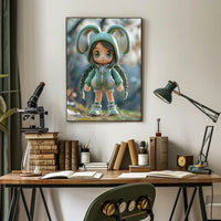 Chibi Bunny Ears Anime Pop Culture Poster PosterGoat