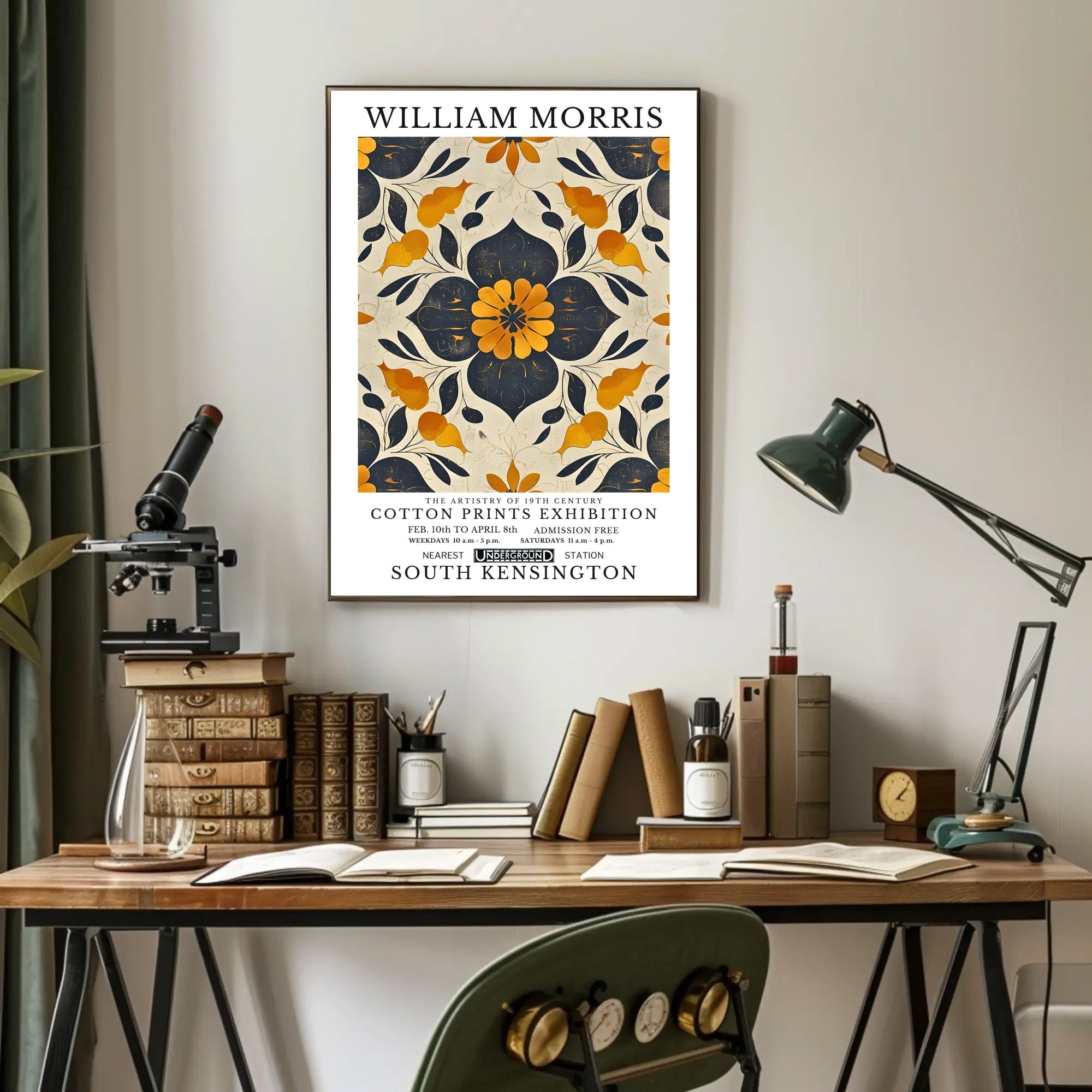 William Morris Cotton Prints Exhibition Poster