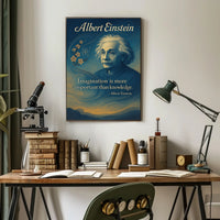 Albert Einstein Imagination Over Knowledge Poster