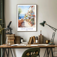 Côte d'Azur Watercolor Scenic Travel Poster PosterGoat