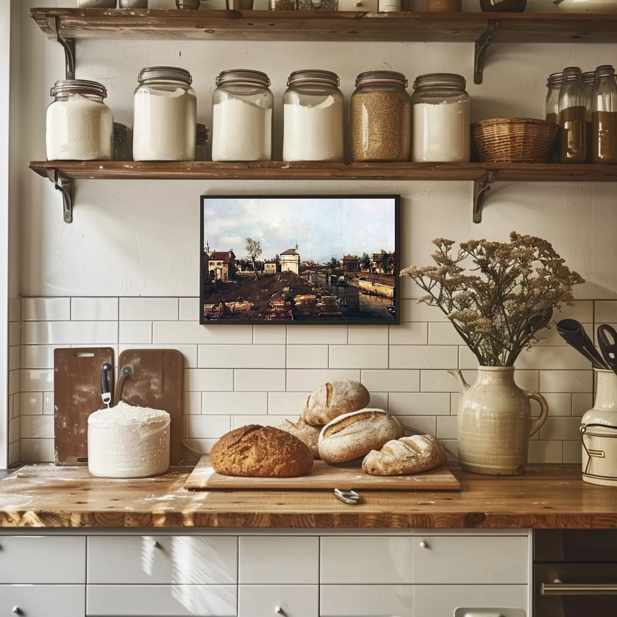 Italian Canal Scene: Nostalgic 18th Century Urban or Cityscape Poster