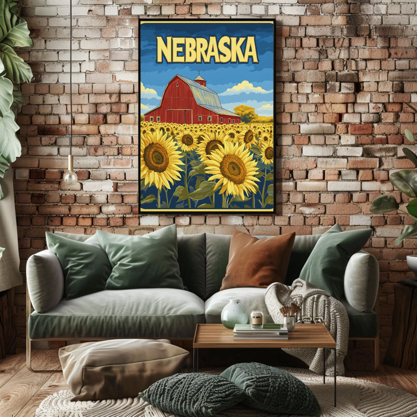 Nebraska Sunflower Fields Poster