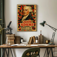 John Adams 2nd President of the United States Layered paper Collage Poster