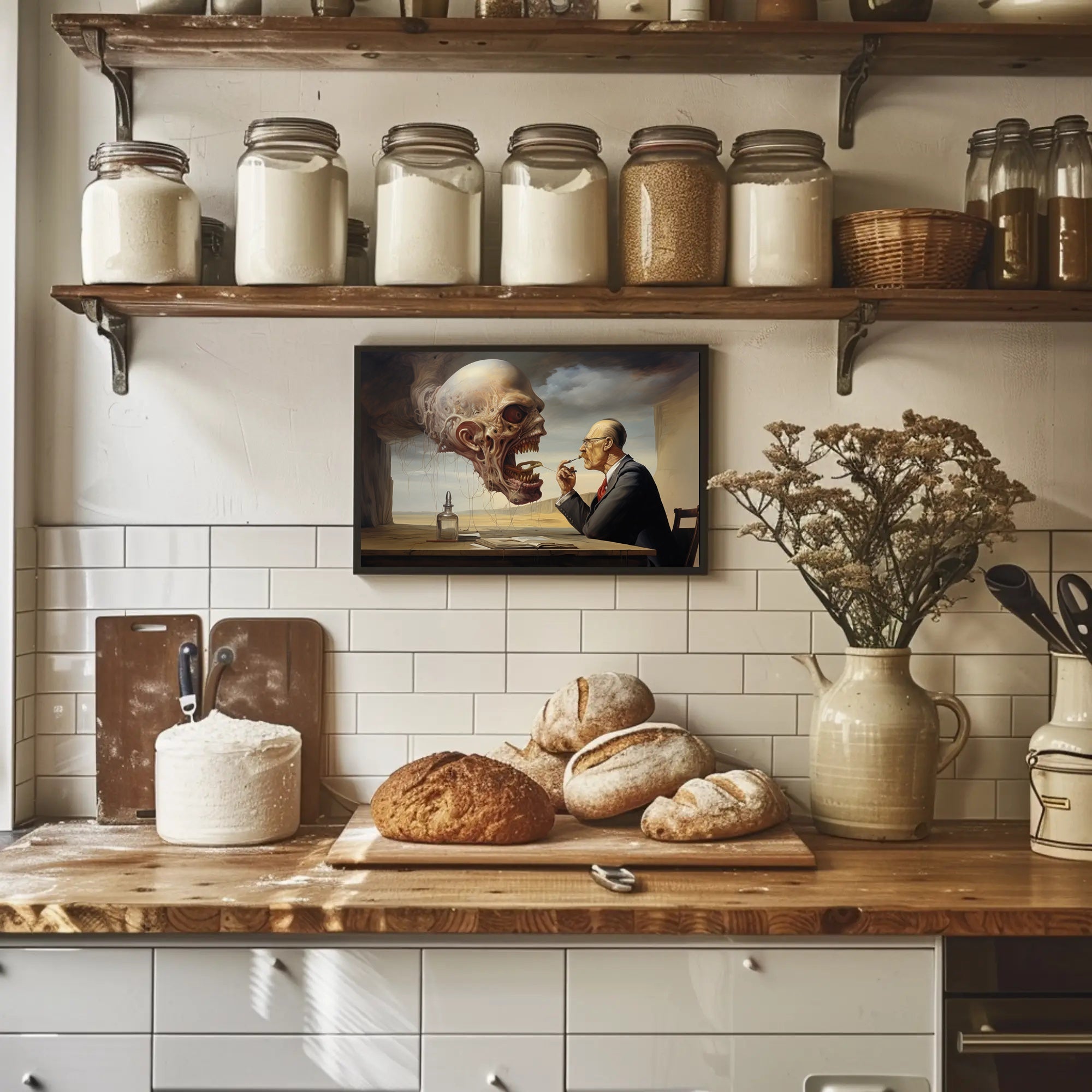 Surreal Encounter in Abstract or Artistic Poster