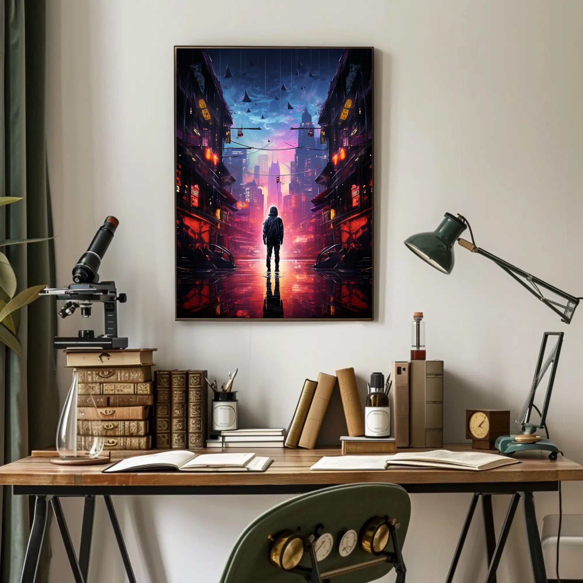 Neon Cityscape Poster