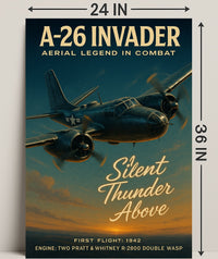 A-26 Invader Vintage WWII Aviation Art Poster