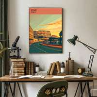 Rome Colosseum Urban Landscape Travel Poster