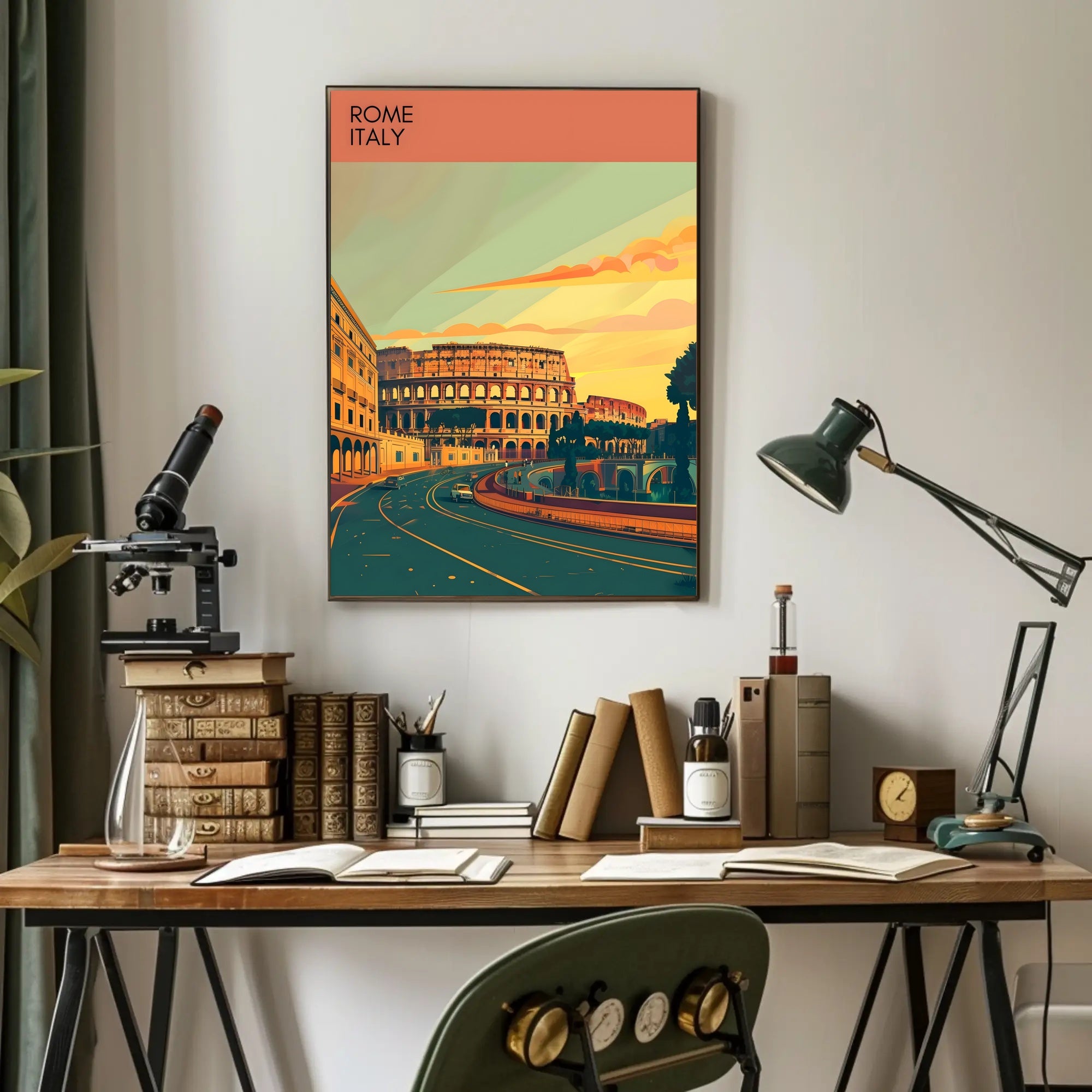 Rome Colosseum Urban Landscape Travel Poster