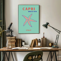 Capri, Italy Travel Poster with Bold Mediterranean Palette PosterGoat