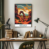 Delicate Arch Vibrant National Park Poster