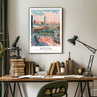 Boston Cityscape Illustration Poster PosterGoat