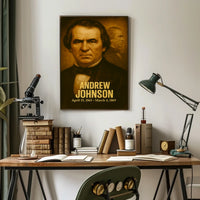 Andrew Johnson Presidential Poster Vintage Analog Film Aesthetic Historic Portrait Wall Art Print