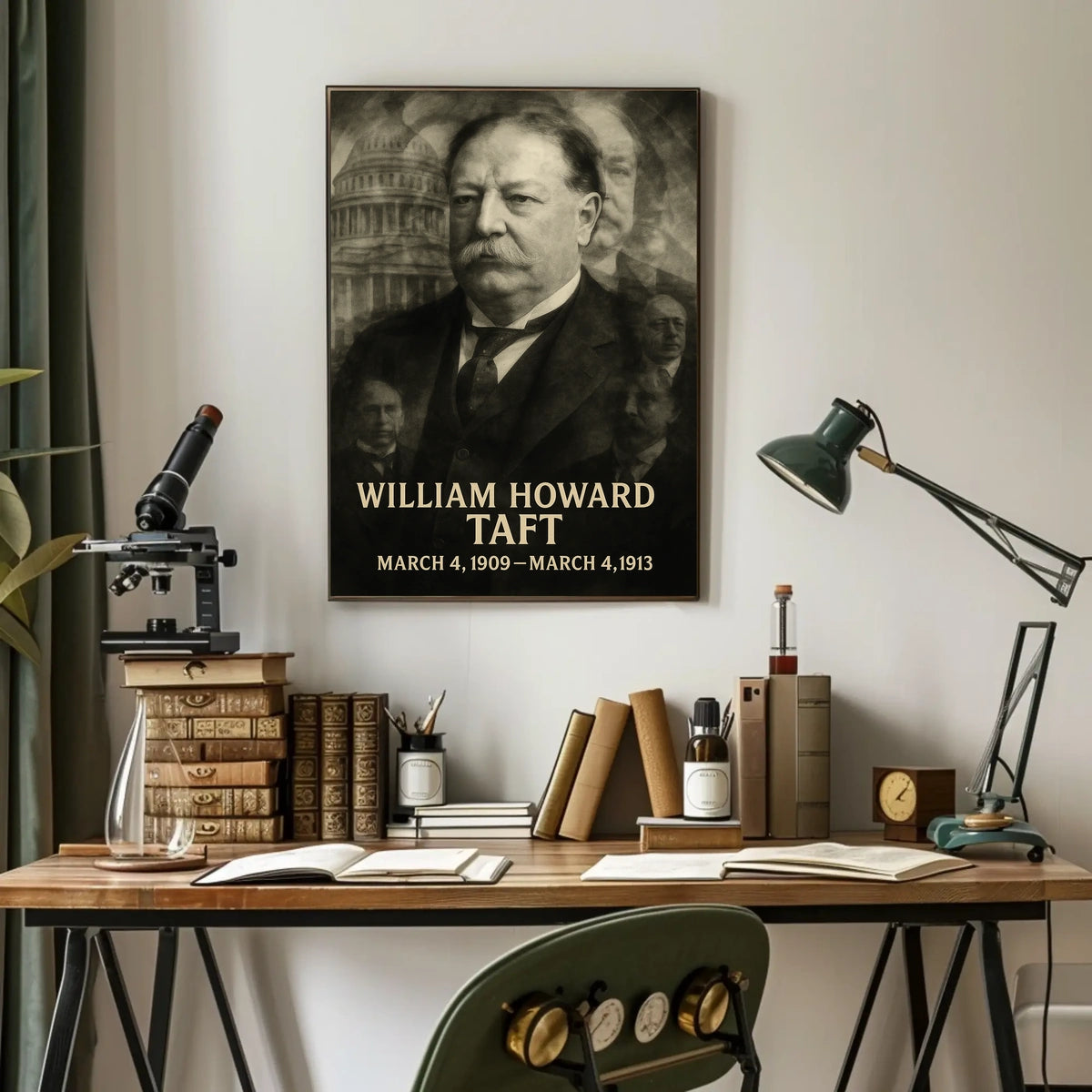 William Howard Taft 27th President of the United States Double Exposure Poster