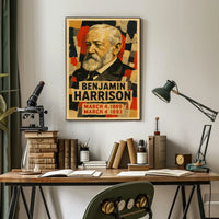 Benjamin Harrison 23rd President of the United States Layered paper Collage Poster
