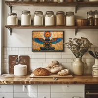 Ancient Egyptian Deity with Symbolic Wings Poster