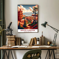 Bryce Canyon Illustrated Print: Stunning National Park Poster