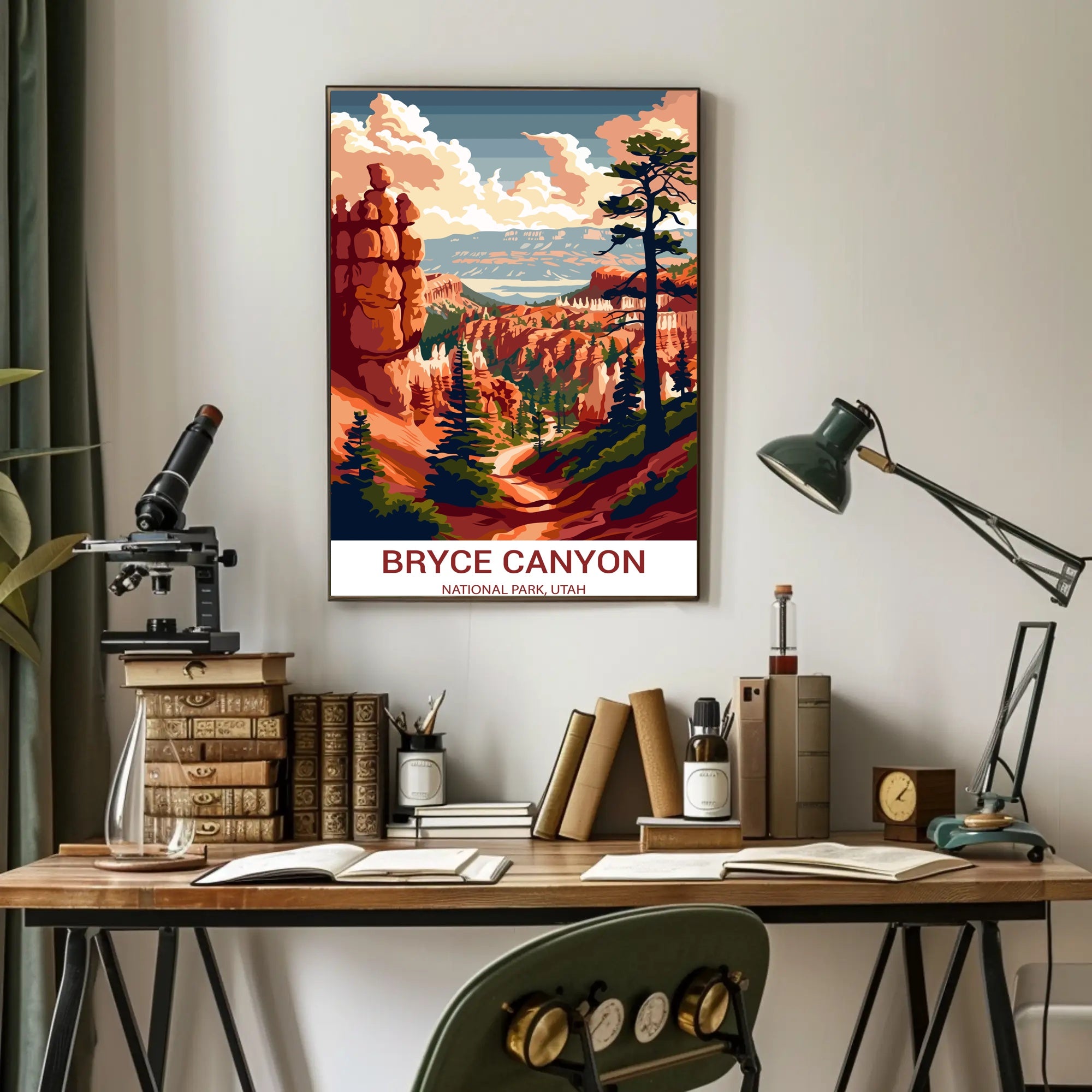 Bryce Canyon Illustrated Print: Stunning National Park Poster