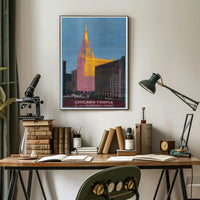 Chicago Temple by the Chicago Rapid Transit Poster PosterGoat