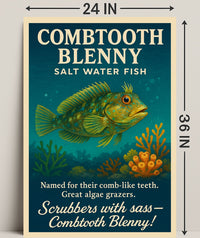 Combtooth Blenny Saltwater Fish Poster Art PosterGoat