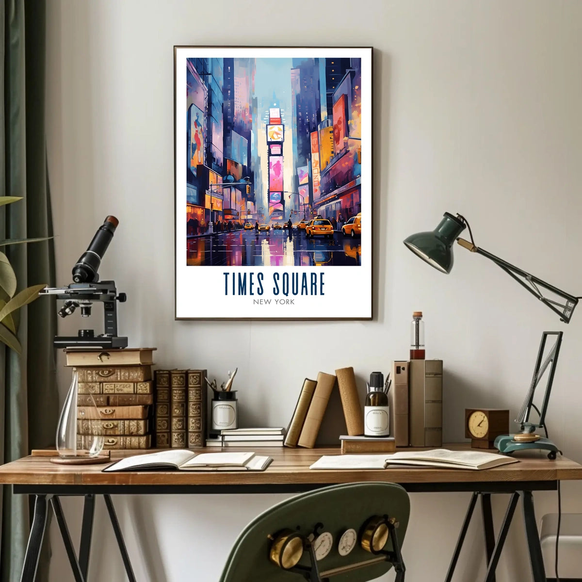 Times Square Vibrant Urban Life Poster Modern Wall Art
