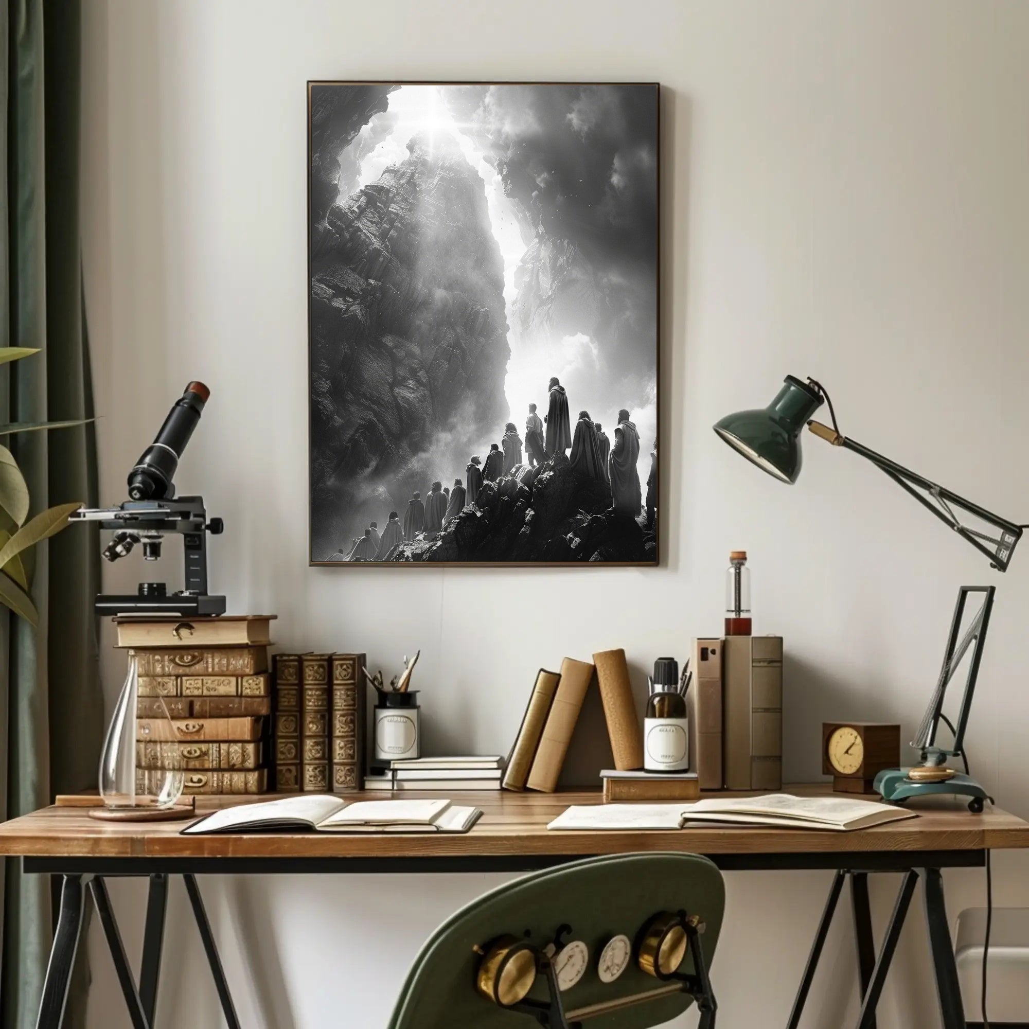 Aurora Lighthouse Seascape: Mystical Nighttime Poster PosterGoat