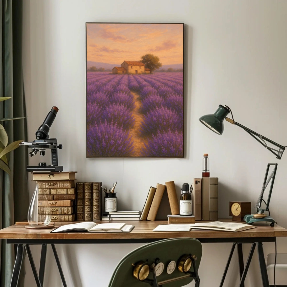 Lavender Fields at Sunset Poster