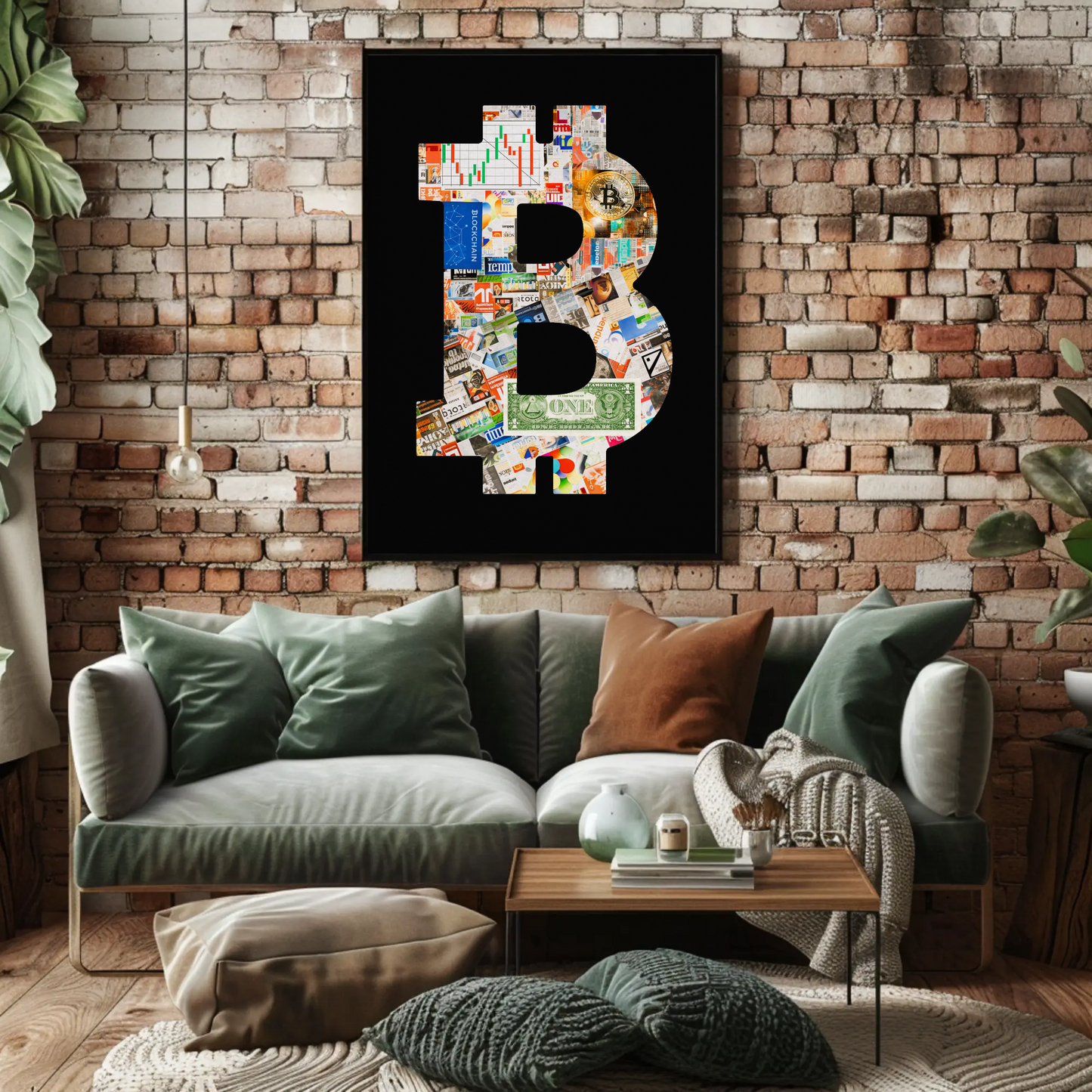 Vintage Poster Bitcoin Collage Art