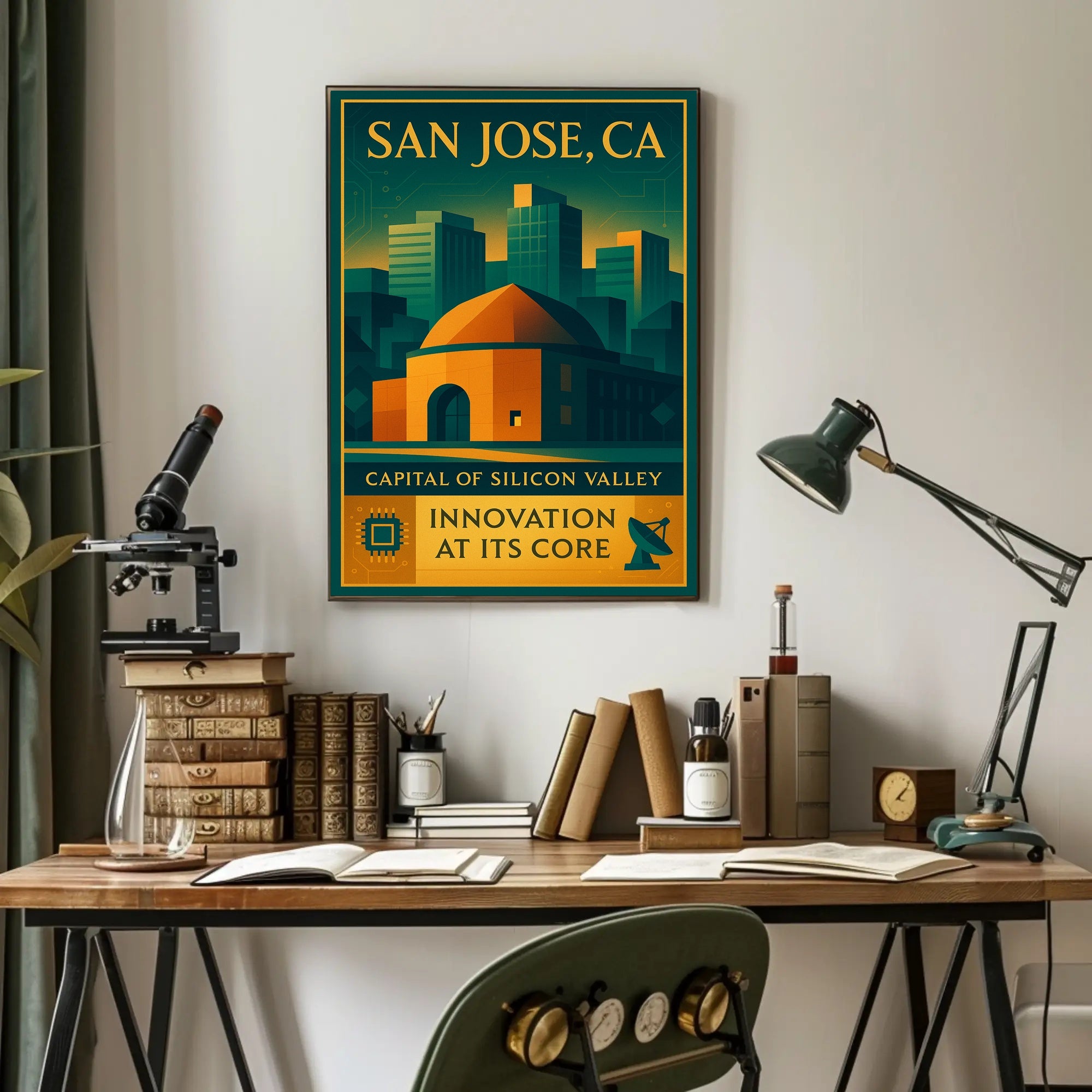 San Jose Tech Cityscape Urban or Cityscape Poster