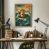Otters Ocean Adventure Poster PosterGoat