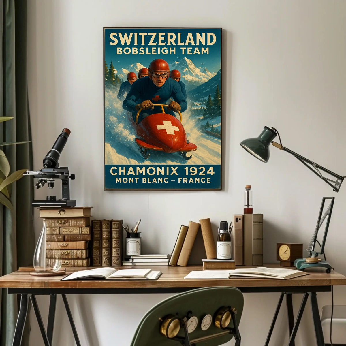 Switzerland Bobsleigh Team Chamonix Poster