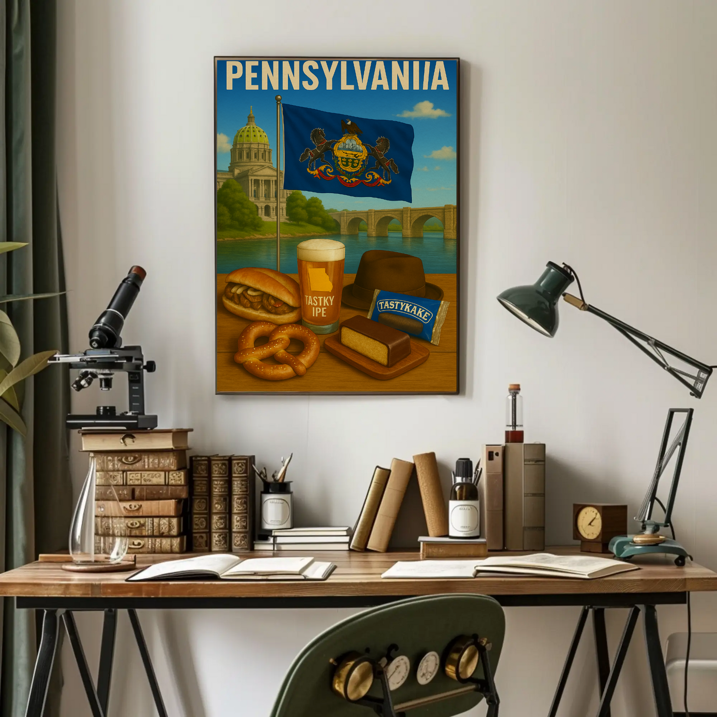 Pennsylvania Pretzel TastyKake Capitol Sandwich Travel Poster
