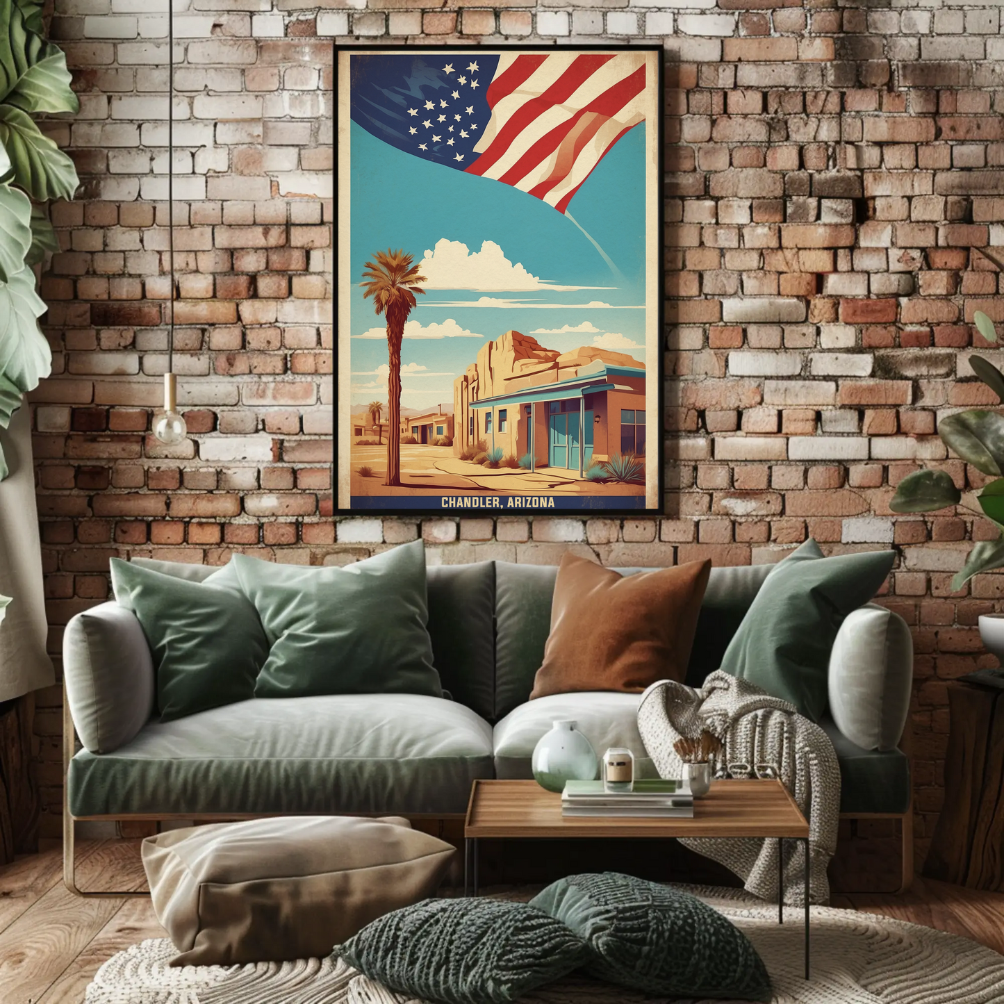 Chandler Arizona American Pride Vintage Travel Poster