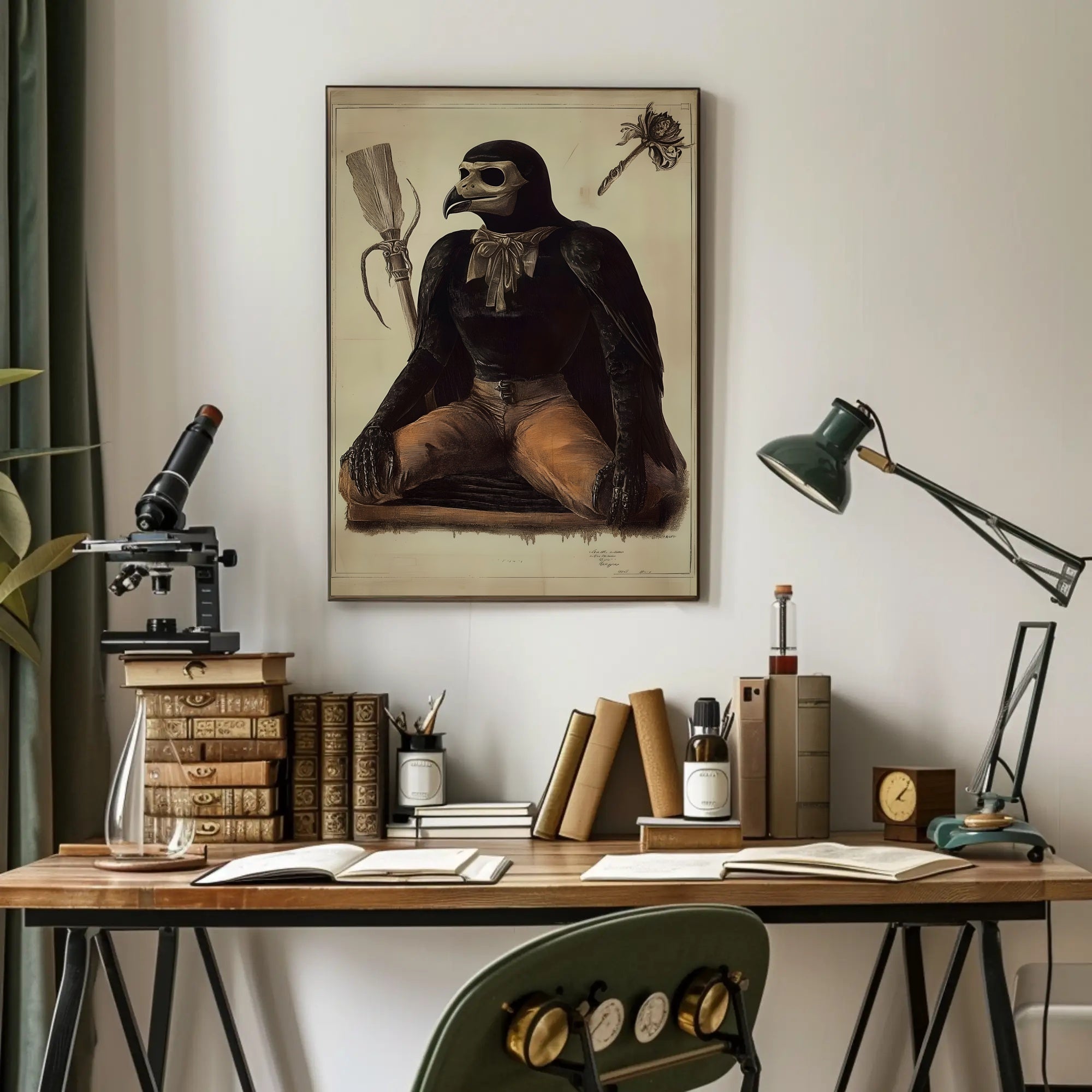 Anthropomorphic Bird Figure in Surrealistic Fantasy Mythology Poster PosterGoat