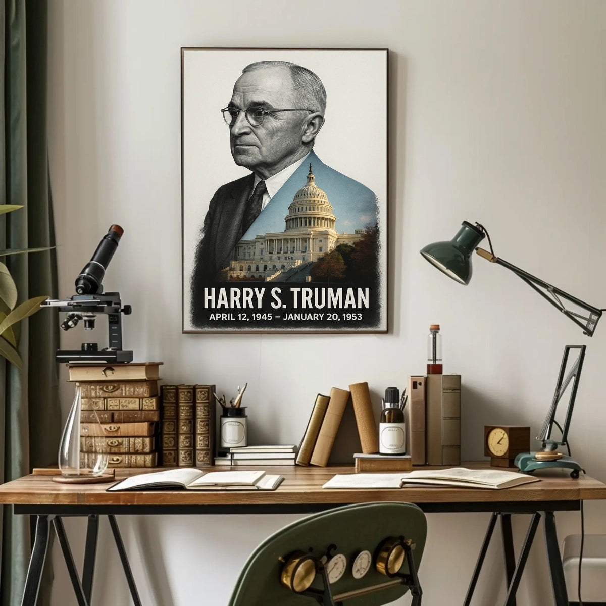 Harry S. Truman 33rd President of the United States Reflections Poster