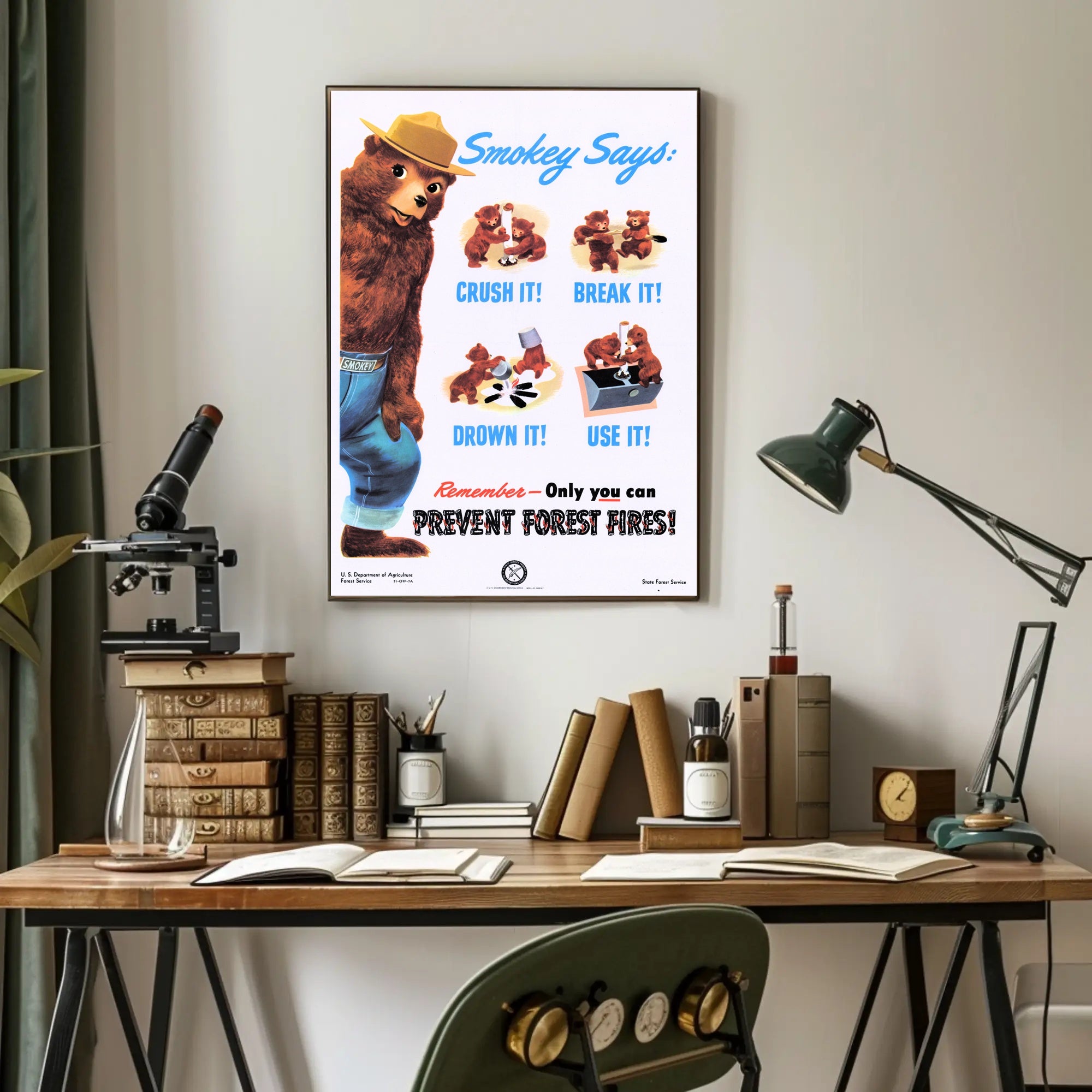 Smokey Bear's Fire Prevention Message Poster PosterGoat