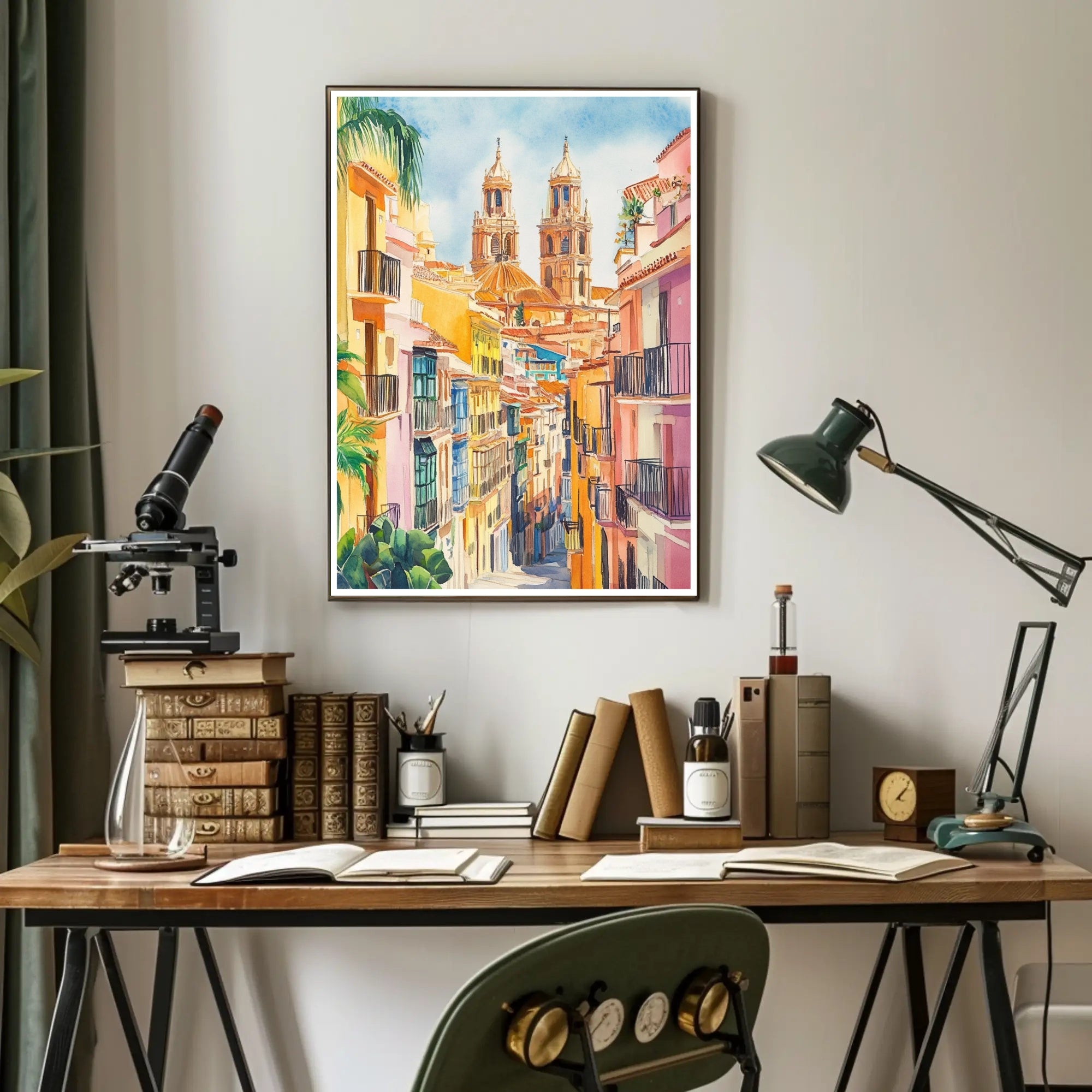 Vibrant Streets of the Old Town Poster PosterGoat
