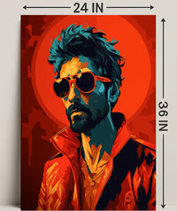 Vibrant Portrait In Red Poster PosterGoat
