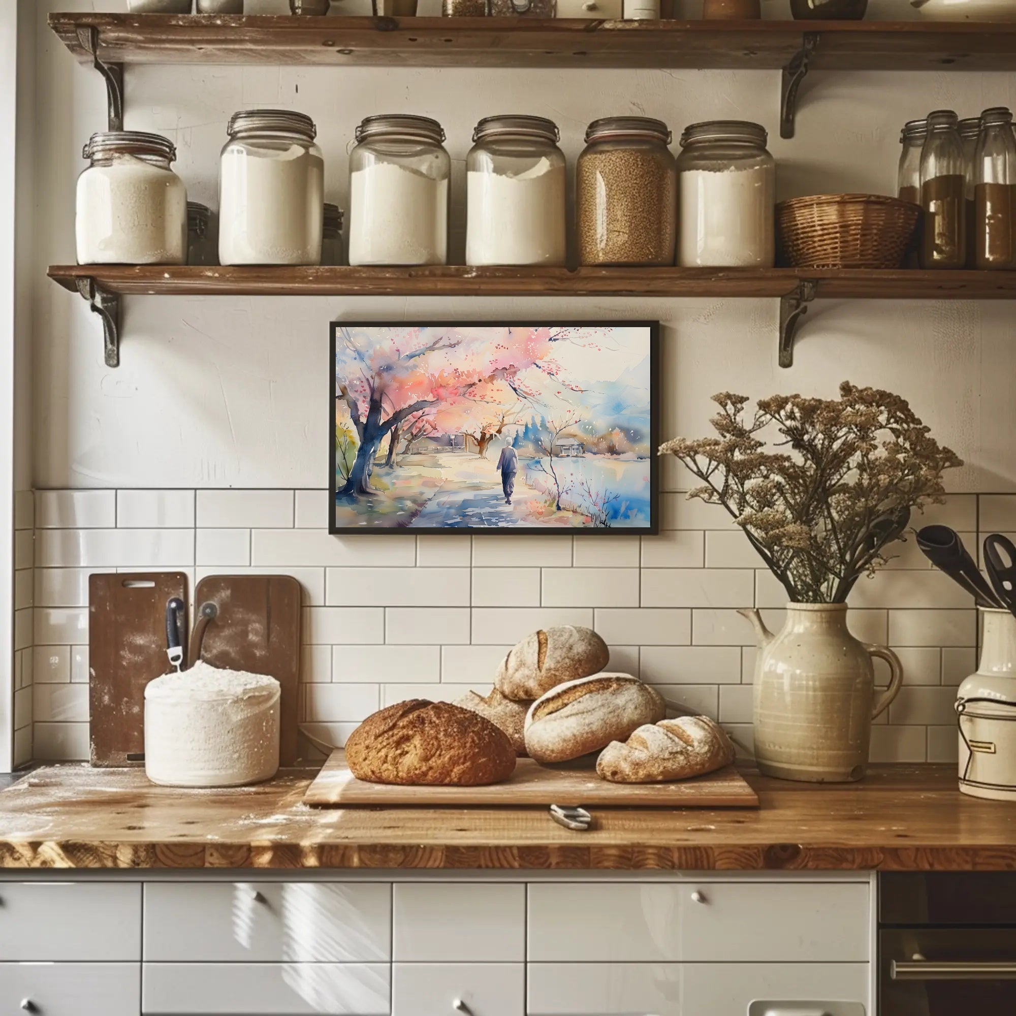 Serene Stroll Among Cherry Blossoms Poster