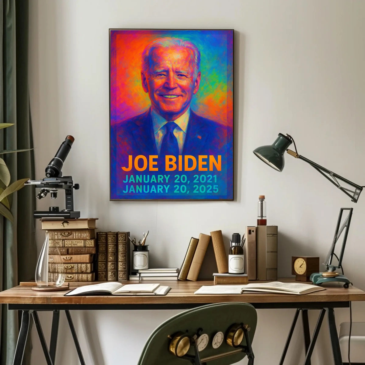 Joe Biden 46th President of the United States Neon Gradient Overlay Poster