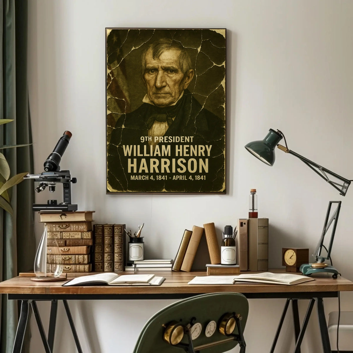 William Henry Harrison 9th President of the United States Damaged Photograph Poster