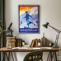 Chamonix-Mont Blanc Vintage Winter Sports Travel Poster PosterGoat