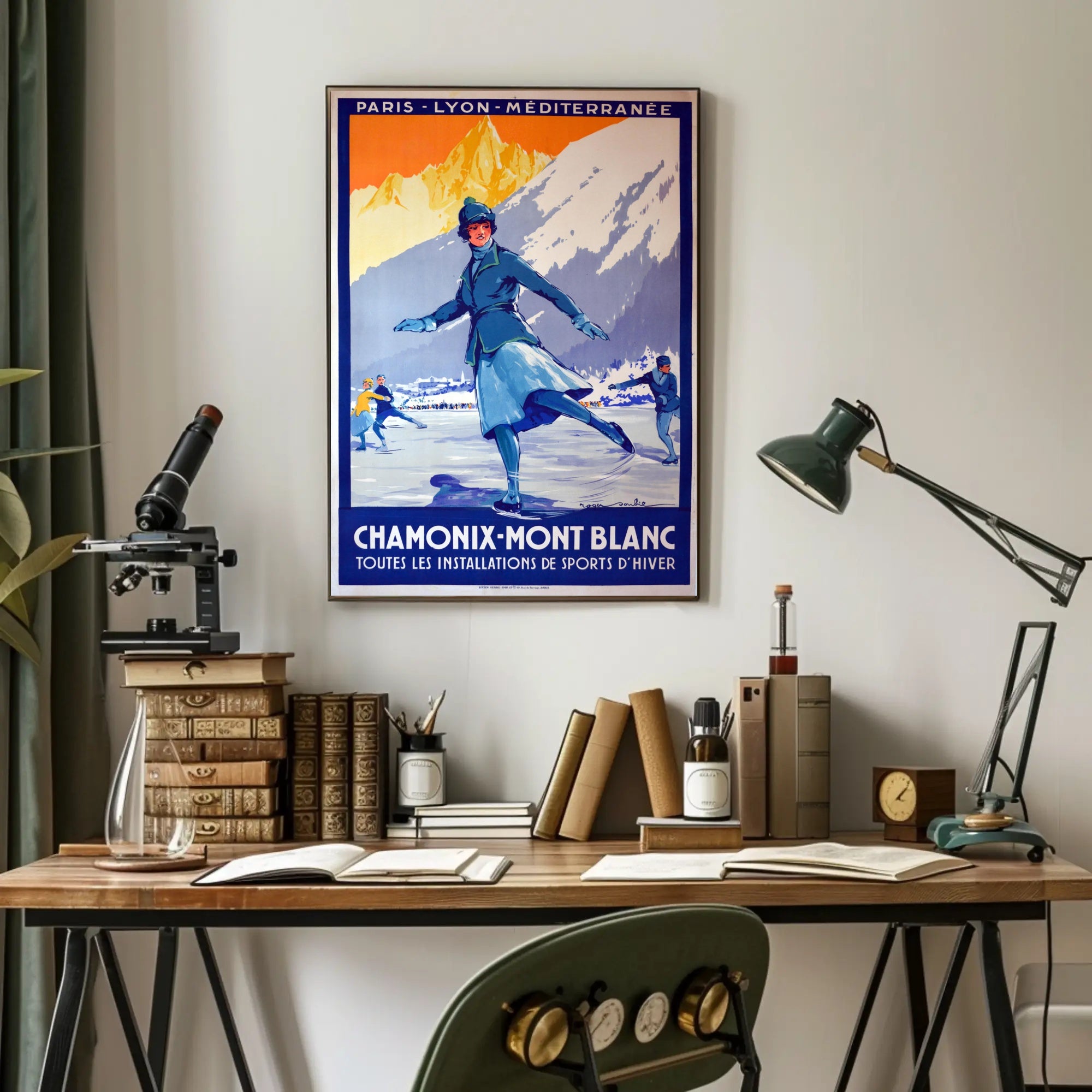 Chamonix-Mont Blanc Vintage Winter Sports Travel Poster PosterGoat