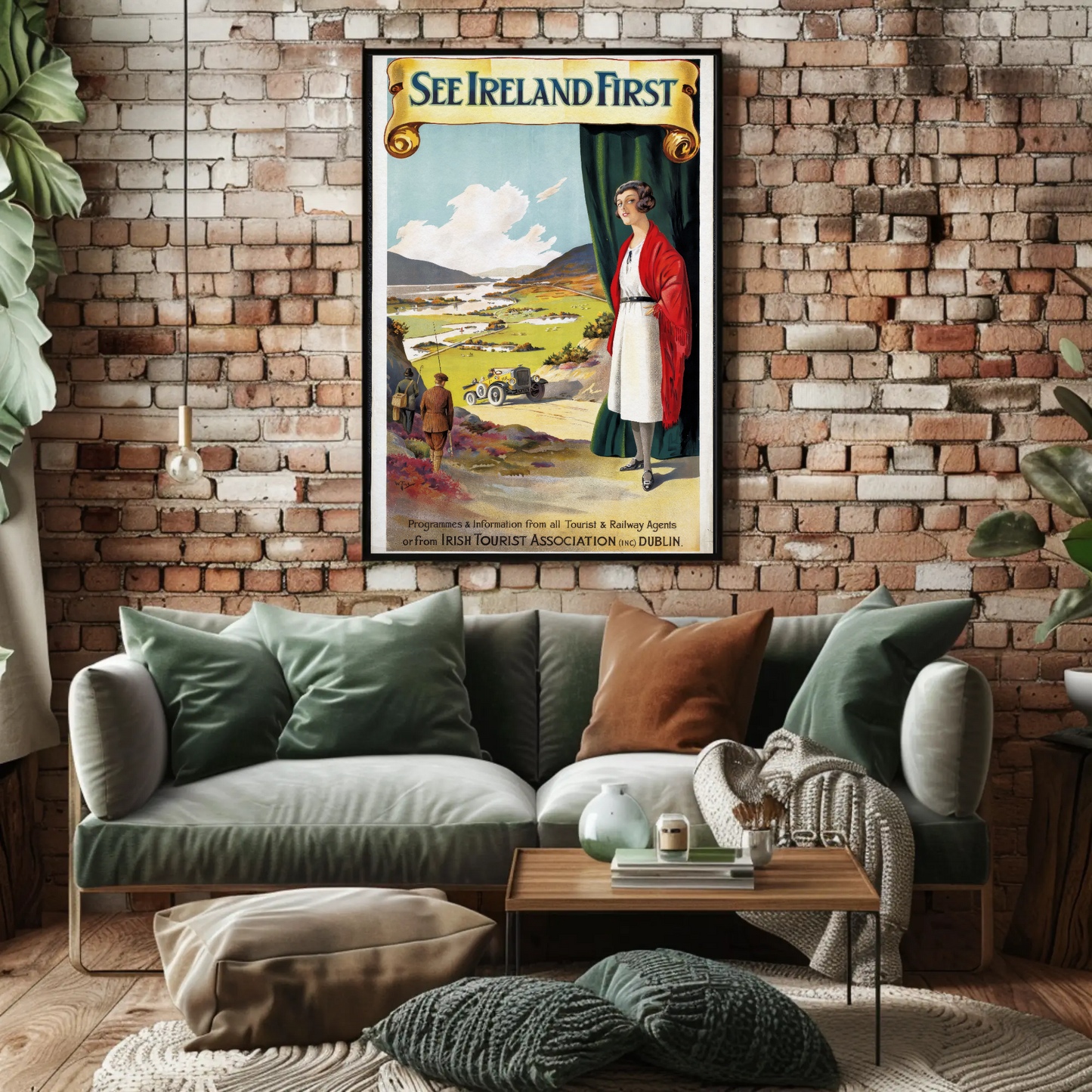 Vintage Poster - See Ireland First Lady and Car