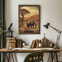 Majestic Savannah Elephant Poster
