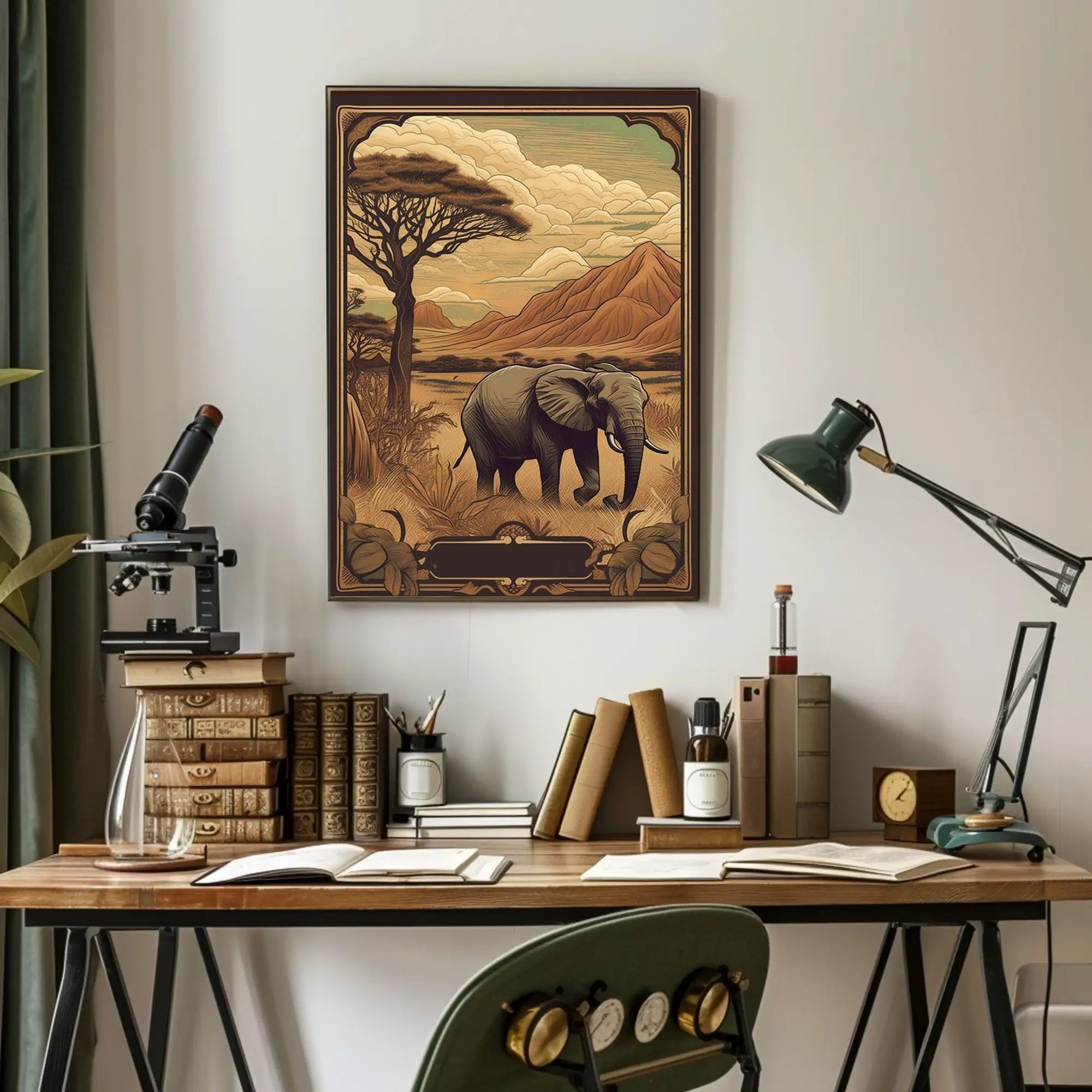 Majestic Savannah Elephant Poster