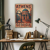 Athens Georgia Scenic Cityscape Wanderlust Inspired Historic Campus Vibrant Boutique Poster